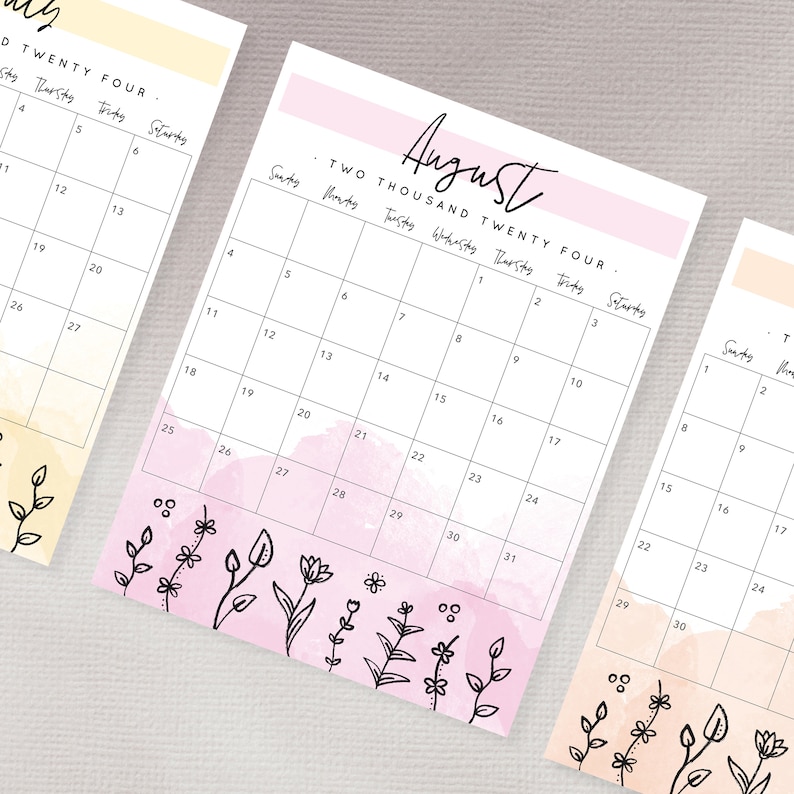 Printable 2024 Calendar - Etsy