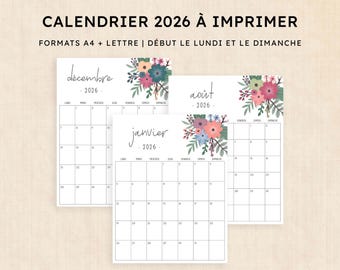 Kalender 2026 Druck · PDF mit 12 Seiten · Stanzer Petunia