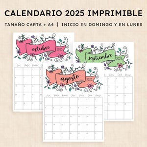 Calendario 2025 para imprimir · PDF de 12 páginas · Luminous Lillies