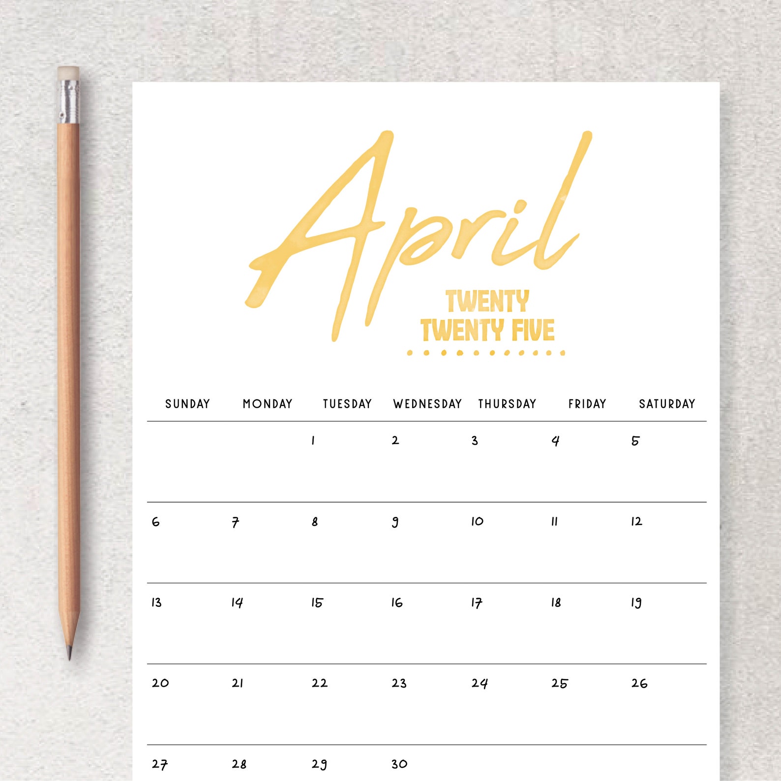 Printable 2025 Calendar Etsy