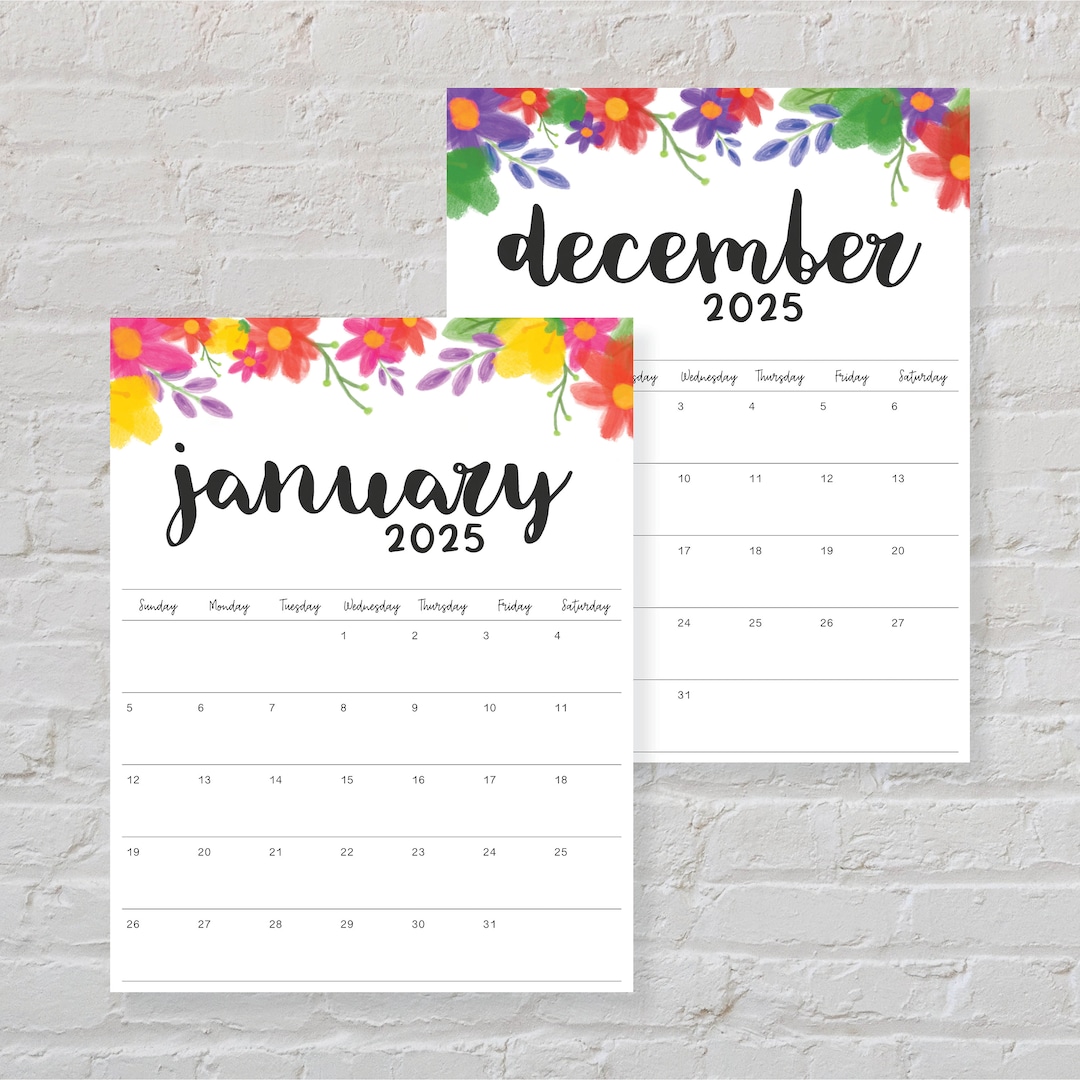 Printable 2025 Calendar - Etsy