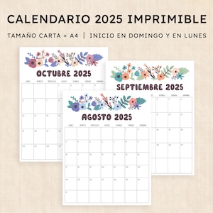 Calendario 2025 para imprimir · PDF de 12 páginas · Driftwood Dreams