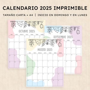 Calendario 2025 para imprimir · PDF de 12 páginas · Radiant Rhapsody