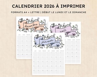 Calendrier 2026 à imprimer · PDF de 12 pages · Lavish Lillies