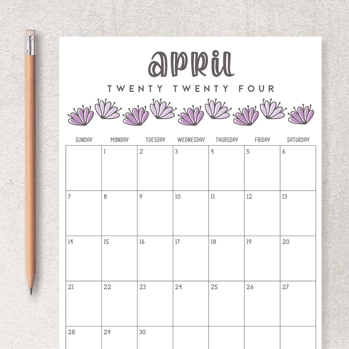 Printable 2024 Calendar Etsy