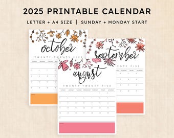 Printable 2025 Calendar · 12-Page PDF · Pixie Prairie