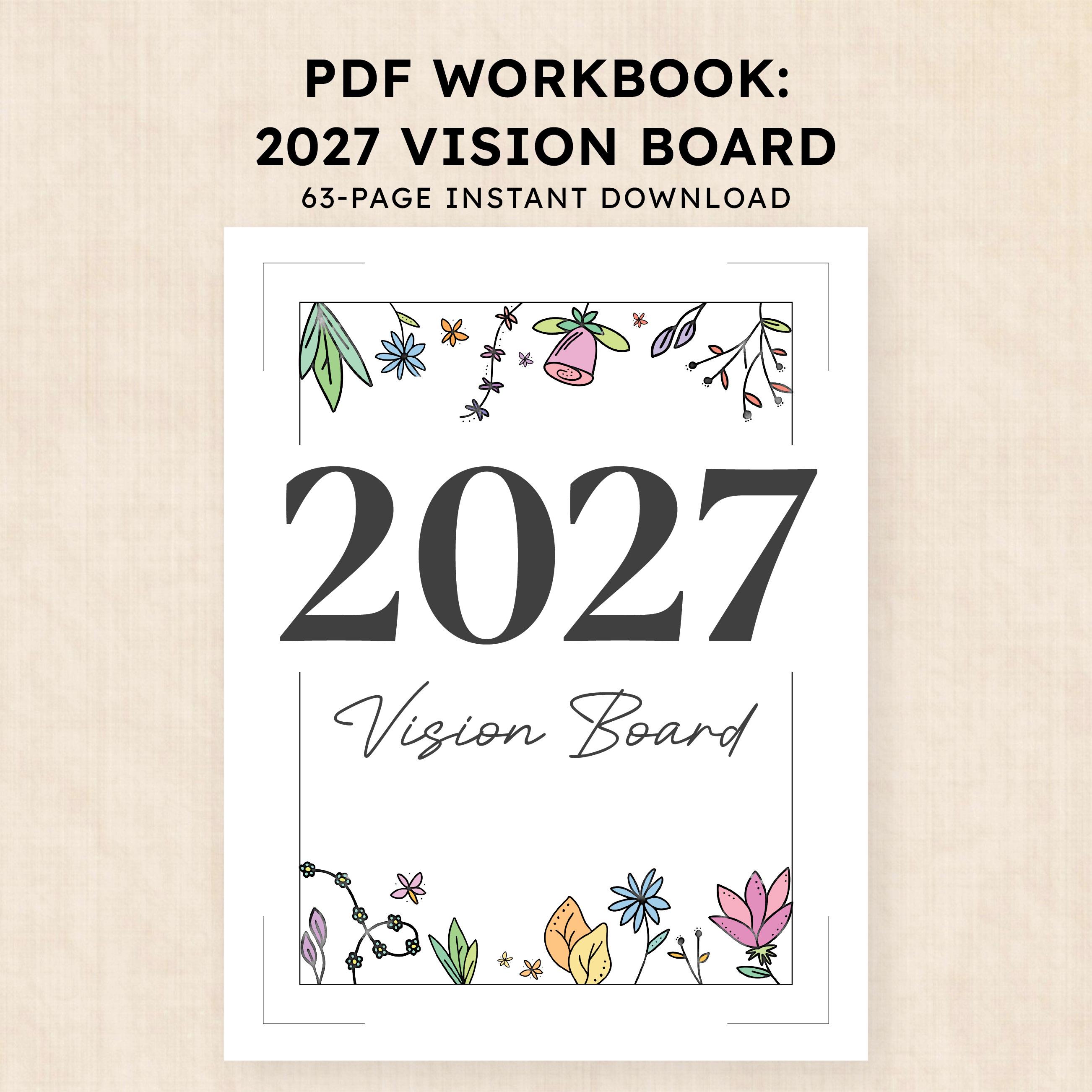 2027 Vision Board Template · 63-page PDF · Self-improvement