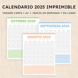 Calendario 2025 para imprimir · PDF de 12 páginas · Serene Symphony