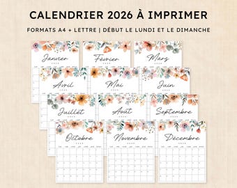 Calendrier 2026 à imprimer · PDF de 12 pages · Lush Lagoon
