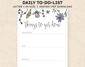 Daily To-Do List Printable · Instant Download PDF · Printable Planner