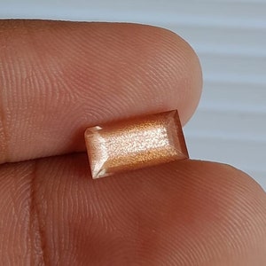 Natural Oregon Sunstone, Octagon Shape Faceted Gemstone, 1.60 Cts 5X10 MM.100% Natural AAA Rare! Schiller Oregon Sunstone for Jewelery