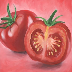 Tomato Giclee Print, Kitchen Still Life Art, From Oil Painting