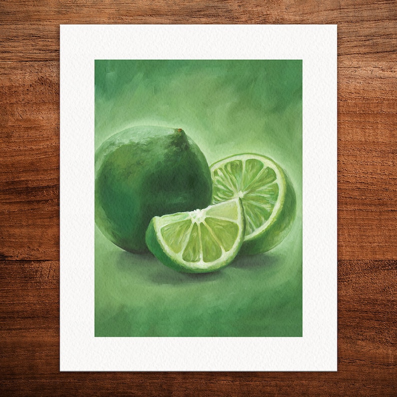 Lime Painting/giclee Fine Art Print/kitchen Food Art/from Original Oil ...