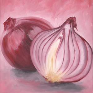 Onion Painting/Giclee Fine Art Print/Kitchen Food Art/From Original Oil Painting