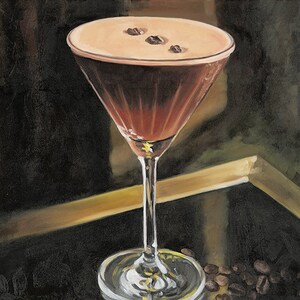 Espresso Martini Painting, Kitchen Food Art Giclee Print