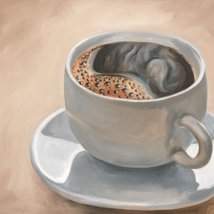 Coffee Painting/Giclee Fine Art Print/Kitchen Food Art/From Original Oil Painting