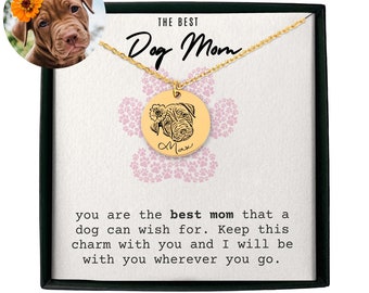 Aangepaste hond portret ketting, hond moeder ketting