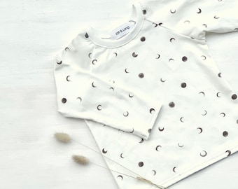 Basic Langarm Shirt Moon | Basic Shirt Langarmshirt Kinder Shirt Junge Shirt Mädchen Shirt Baby Kindergartenshirt Langarm Genderneutral