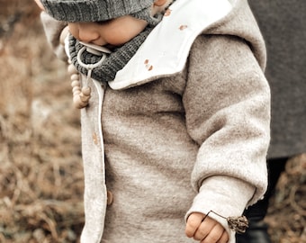 Boiled wool jacket with acorns lining | Children's jacket Boiled wool jacket Jacket boy Jacket girl Baby jacket Boiled wool