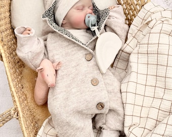 Walk Overall Leo Ecru | Baby- och barnoverall | Ren ull | Walk Overall Baby | Walk Overall Barn Vinteroverall Fodrad Ull Walk Wool