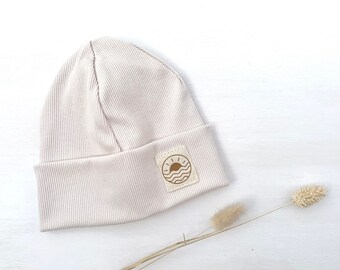 Frühling Rib Beanie sand & sun  | Hipster Beanie Mütze Kindermütze Erwachsene gerippte Mütze Beanie Junge Beanie Mädchen Genderneutral Mütze