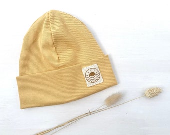 Frühling Rib Beanie ochre & sun  | Hipster Beanie Mütze Kinder Mütze für Erwachsene gerippte Mütze Beanie Junge Beanie Mädchen Mütze