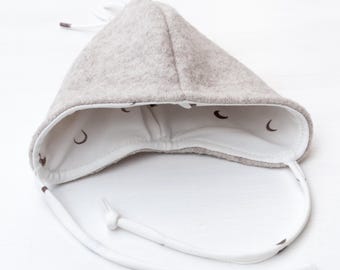 Moon-shaped wool hat | Wool hat for babies & toddlers | Baby wool hat | Wool hat | Wool hat | Lined wool winter hat | Moon-shaped winter hat