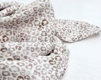 Leo mousseline sjaal voor kinderen, driehoekige sjaal voor baby's en peuters, 55 x 55 cm, dubbellaags, geknoopt, mousseline babyhalsdoek