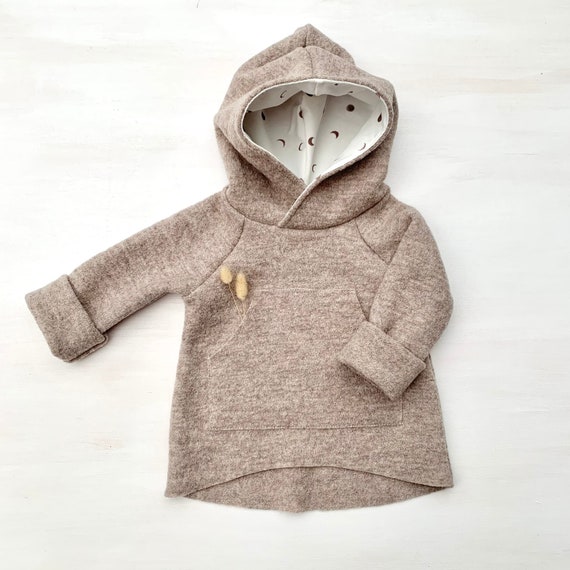 Outdoorhoodie Walk Schurwolle Mond div. Farben | Schlupfjacke Walkhoodie Jacke Junge Jacke Mädchen Babyjacke Schurwolle Walk Wollwalk