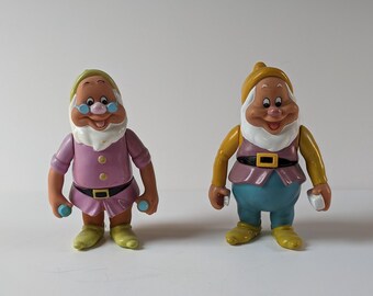 1990s Snow White Seven Dwarfs Figurine rubber toy figures