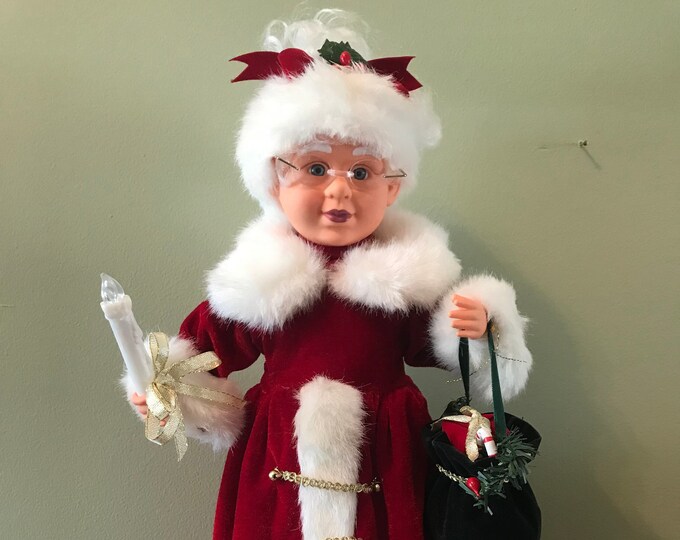 Vintage Animated Mrs Claus With Candle and Purse Battery Operated Etsy