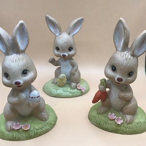 Vintage Set of Easter Bunny Figurines