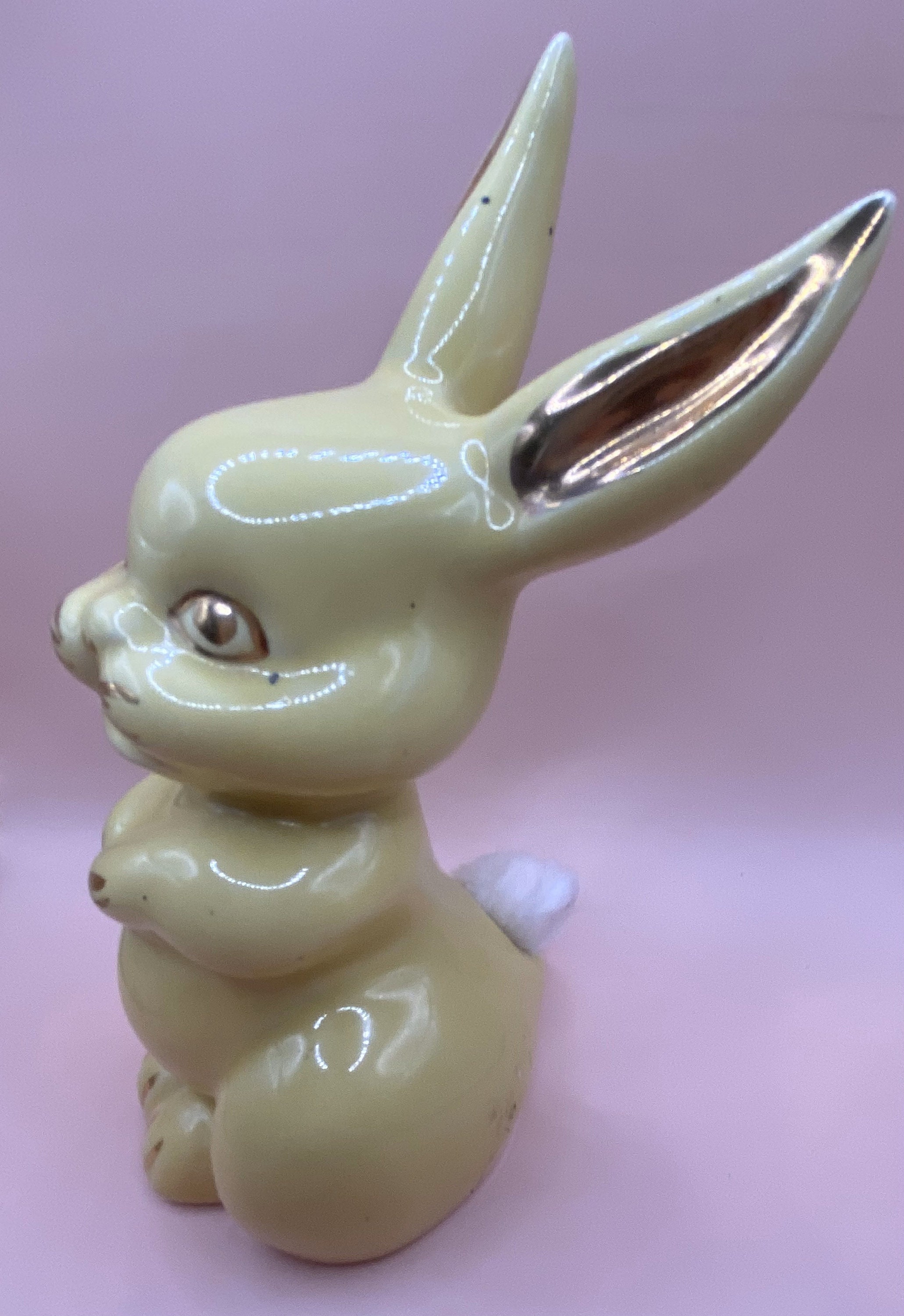 Vintage US Pottery Bunny Cotton Ball Holder - Etsy