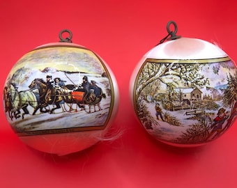 Vintage Decorations of Distinction Silk Christmas Tree Ornaments (set of 2)