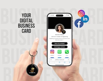 Llavero NFC negro / Tarjeta de visita digital