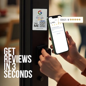 Google Review Stickers with NFC and Qr code,  Collect Reviews with a Tap