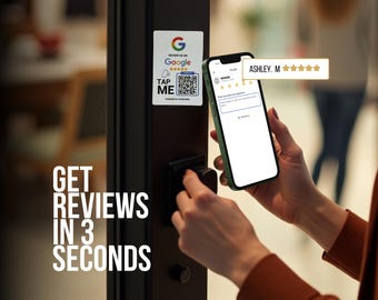Pegatinas de reseñas de Google con NFC y código QR: recopila reseñas con un toque