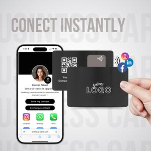 Carte de visite numériquel Cartes de visite intelligentesl Carte NFCl Modèle de contact modifiable pour la mise en réseaul Carte de visite numérique en métal personnalisée