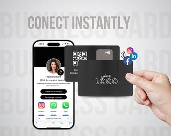 Tarjeta de visita digital NFC de metal personalizada, plantilla de contacto