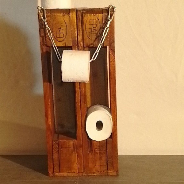 Rustikaler Toilettenpapier Halter aus Europalette , Upcycling