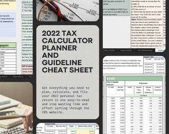 2022 Tax Calculator, Planner, and Guideline Cheat Sheet | Easy-To-Read Personal Tax Rules and Regulations