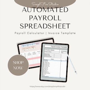 Automated Payroll Calculator | Payroll Invoice Template | Payroll Excel Spreadsheet | Employee Payroll Records | Customizable Payroll Calc