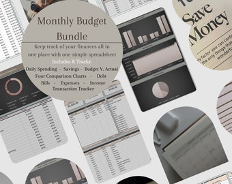 Monthly Budget Bundle | Spreadsheet Template in Excel | Expense Tracker | Financial Planner | Budget Template | Savings Tracker| Easy-To-Use