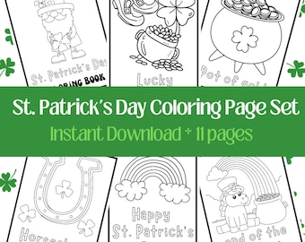 St Patricks Day Printable Coloring Pages - St Patricks Day Coloring Book - St Patricks Day Coloring Pages for Kids - St Patricks Day - PDF