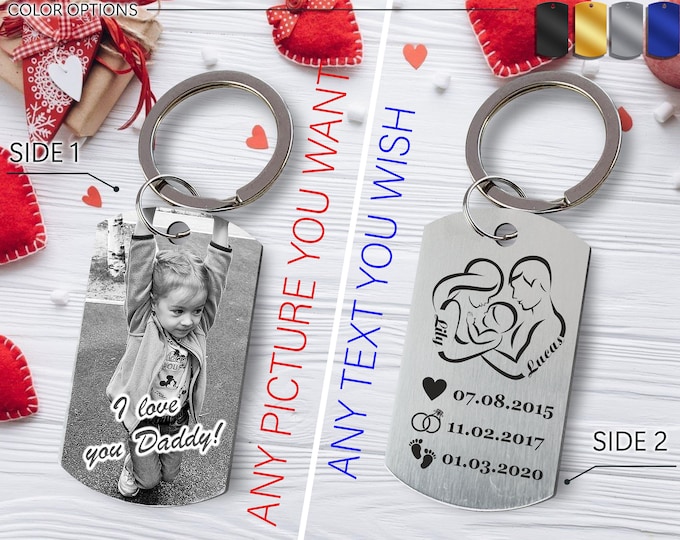 Custom Photo Keychain: Personalized Stainless Steel Picture Keepsake