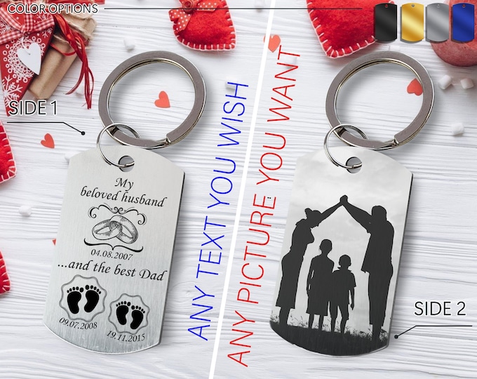 Personalized Photo Keychain, Custom Picture Stainless Steel Keychain