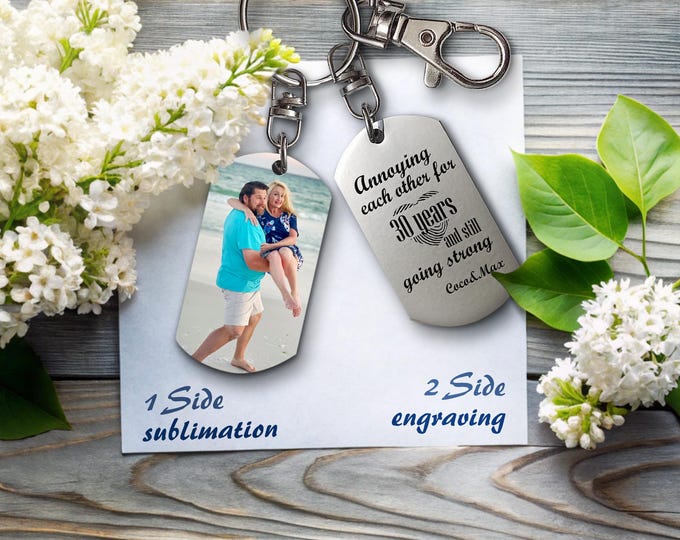 Personalized Photo Keychain: Custom Engraved Stainless Steel Gift