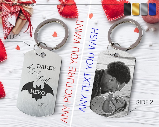 Custom Photo Engraved Keychain • Personalized Stainless Steel Gift
