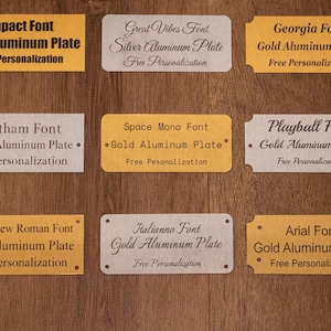 Custom Gold Aluminum Metal Plate: Personalized Engraved Tag