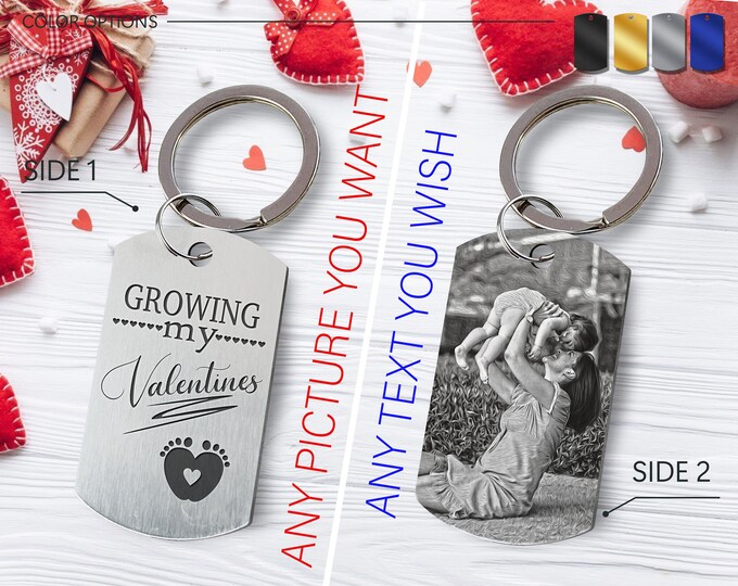 Personalized Photo Keychain • Engraved Stainless Steel Memorial Gift